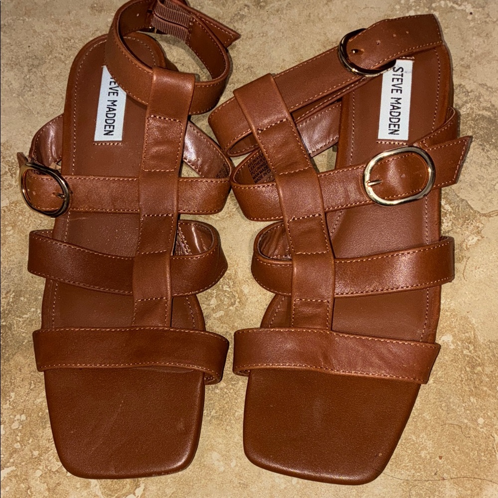 Steve Madden Tan Strappy Sandals